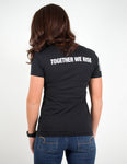 Women's black V neck T shirt